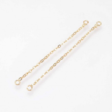 2 connecteurs chaine laiton plaqué or 24kt 46mm