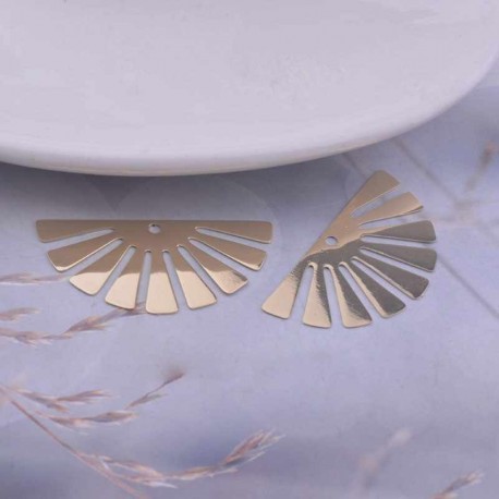 2 Estampes laiton  or 24kt rayon de soleil 35X18mm