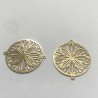 6 Estampes 23x20mm rosace laiton or 24kt connecteur