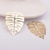 1 Estampe 43x28mm feuille laiton or 24kt Monstera