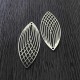 2 Estampes filigrane art déco ovale laiton plaqué or  40x16mm