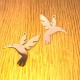 4 estampes laiton plaqué or lasercut colibri 23mm