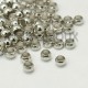 100 perles à ecraser laiton couleur argent platine  diametre interne 1mm