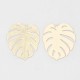 4 Estampes filigrane Monstera  laiton plaqué or 29x25mm