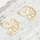 2 Pendentifs connecteur  or 24kt 26mm
