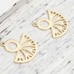 2 Pendentifs connecteur plaqué or 18KT 26mm