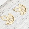 2 Pendentifs connecteur  or 24kt 26mm