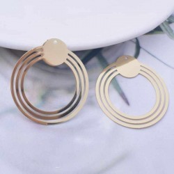 2 Estampes laiton  plaqué or ronde ethnique 30mm