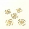 4 Estampes 35x20mm fleur laiton  or  24kt