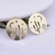 4 Pendentifs estampes laiton plaqué or ronde cactus 20mm