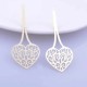 2  breloques estampes laiton plaqué or 14Kt coeur 45x20mm