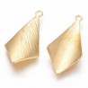 6 pendentifs losange laiton  or 24kt  texturé 25x12mm