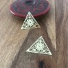 2 Estampes triangle 25mm  laiton or 24kt