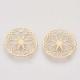 8 Estampes laiton plaqué or 18KT fleur de vie rond 13x0,3mm
