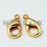 10 fermoirs mousqueton  doré diametre 12x7mm