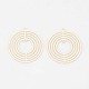 6 pendentifs estampes laiton plaqué or rond 21x20x0.3mm