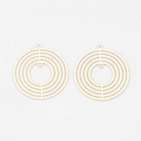 6 pendentifs estampes laiton plaqué or rond 21x20x0.3mm