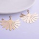 4 estampes pétale de  fleur laiton plaqué or 35x29mm