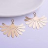 2 Estampes 35x29mm  pétale de  fleur laiton or 24kt