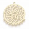 2 Estampes 31x26mm  attrape rêve laiton or 24KT