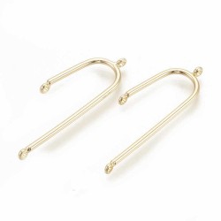 2 pendentifs laiton plaqué or 18KT  U inversé