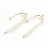 2 pendentifs laiton  or 24KT  U inversé 40x14mm
