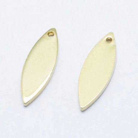 10 pendentifs oeil de cheval  laiton plaqué or 16x5mm