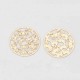 6 Estampes ronde  papillon 20mm laiton or 24kt