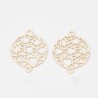 10 Estampes 16x12mm coeur rond laiton or 24kt