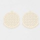 4 estampes connecteur filigrane laiton doré plaqué 32x28mm