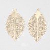 2 estampes feuille 39x21mm laiton  or 24kt