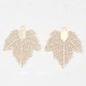 2 Estampes filigrane feuille érable laiton  or 24kt 30x25mm