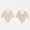 2 Estampes filigrane feuille érable laiton  or 24kt 30x25mm