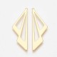 2 pendentifs laiton plaqué or double triangle 39x12x1mm