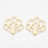 2 pendentifs laiton  or 24kt  éventail 25x26mm