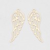 2 Estampes 31x11mm  aile d'ange laiton or 24kt