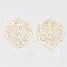 2 Estampes feuille 22x17mm  laiton or 24kt