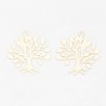 2 Estampes 22x21mm  laiton or 24kt arbre