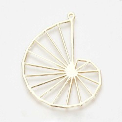 1 Pendentif spirale laiton plaqué or  49x35mm