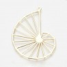 1 Pendentif spirale laiton  or 24kt   49x35mm