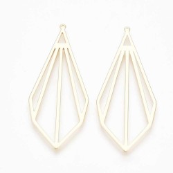 2 pendentifs estampe  laiton paqué or Art Nouveau 47x20mm