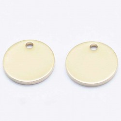 10 Sequins rond laiton plaqué or 10mm