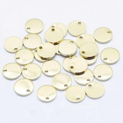 10 Sequins laiton rond plaqué or 8mm