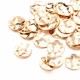 10 sequins rond laiton or 24kt froissé 10mm