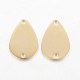 10 connecteurs goutte acier plaque or 15x12mm