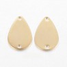 8 connecteurs goutte acier  or 24kt 15x12mm