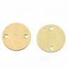 10 breloques sequin connecteur rond or 24kt 12mm