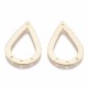 2 pendentifs goutte connecteur laiton or 24KT 31x20mm