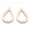 2 pendentifs goutte connecteur laiton or 24KT 31x20mm