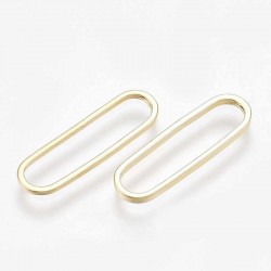4 connecteurs lien  laiton ovale plaqué or 20x6mm